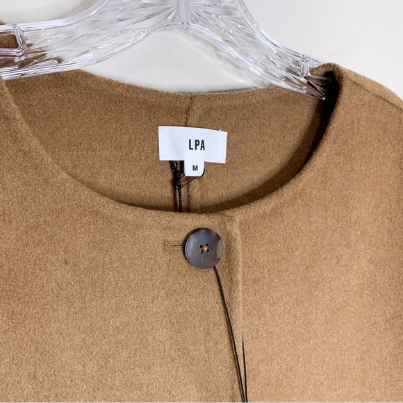 NEW LPA Isabel Maxi Coat (Sz M) Melton Wool Blend Wide Sleeve Oversized Camel - Picture 5 of 10